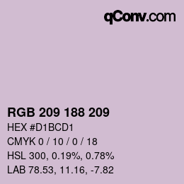 Color code: RGB 209 188 209 | qconv.com