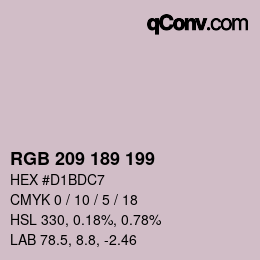 Color code: RGB 209 189 199 | qconv.com