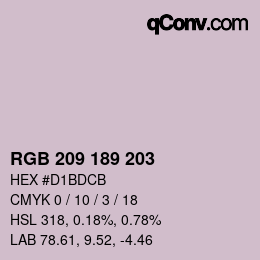 Color code: RGB 209 189 203 | qconv.com