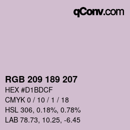カラーコード: RGB 209 189 207 | qconv.com