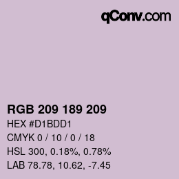 Color code: RGB 209 189 209 | qconv.com