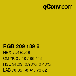 カラーコード: RGB 209 189 8 | qconv.com