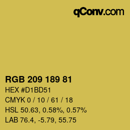 カラーコード: RGB 209 189 81 | qconv.com