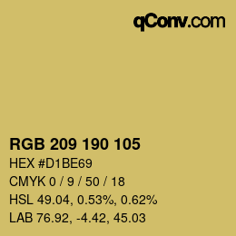 Color code: RGB 209 190 105 | qconv.com
