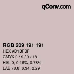 Color code: RGB 209 191 191 | qconv.com