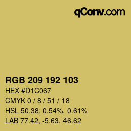Color code: RGB 209 192 103 | qconv.com