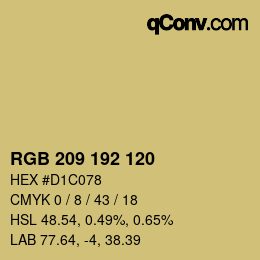 カラーコード: RGB 209 192 120 | qconv.com