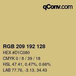 カラーコード: RGB 209 192 128 | qconv.com
