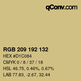 Color code: RGB 209 192 132 | qconv.com