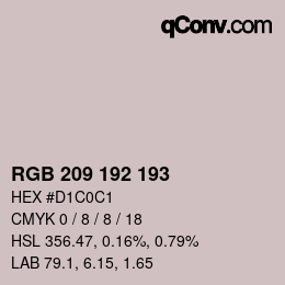 カラーコード: RGB 209 192 193 | qconv.com