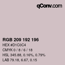カラーコード: RGB 209 192 196 | qconv.com