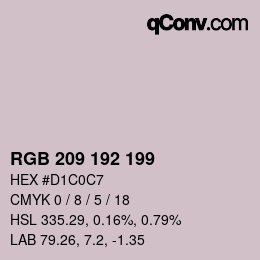 Color code: RGB 209 192 199 | qconv.com