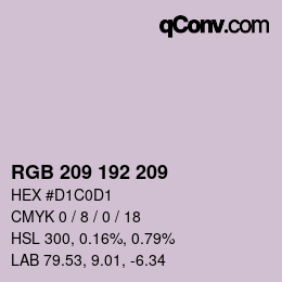 颜色代码: RGB 209 192 209 | qconv.com