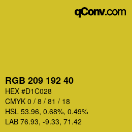 カラーコード: RGB 209 192 40 | qconv.com