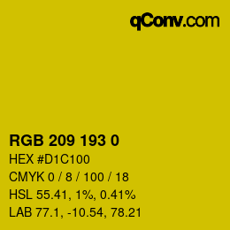 カラーコード: RGB 209 193 0 | qconv.com