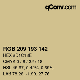 Color code: RGB 209 193 142 | qconv.com