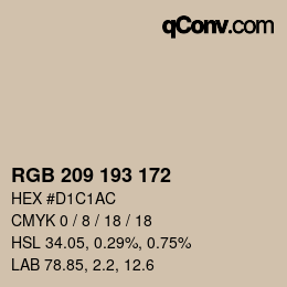 Color code: RGB 209 193 172 | qconv.com