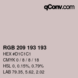 Color code: RGB 209 193 193 | qconv.com