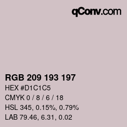 Color code: RGB 209 193 197 | qconv.com