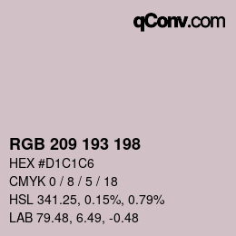 Color code: RGB 209 193 198 | qconv.com