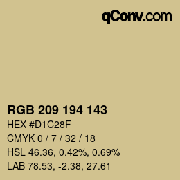 カラーコード: RGB 209 194 143 | qconv.com