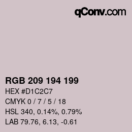 Color code: RGB 209 194 199 | qconv.com