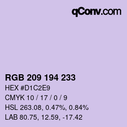 颜色代码: RGB 209 194 233 | qconv.com