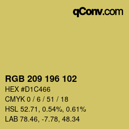 Color code: RGB 209 196 102 | qconv.com