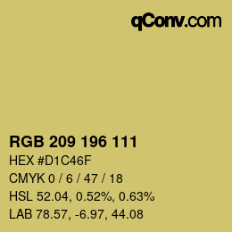 Color code: RGB 209 196 111 | qconv.com