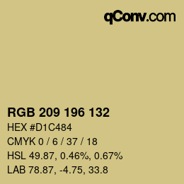 Color code: RGB 209 196 132 | qconv.com