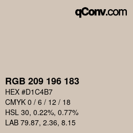 Farbcode: RGB 209 196 183 | qconv.com