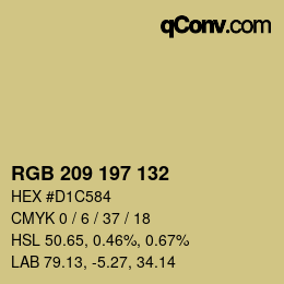 Color code: RGB 209 197 132 | qconv.com