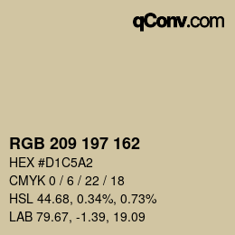 カラーコード: RGB 209 197 162 | qconv.com