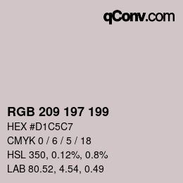 カラーコード: RGB 209 197 199 | qconv.com