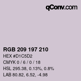 カラーコード: RGB 209 197 210 | qconv.com