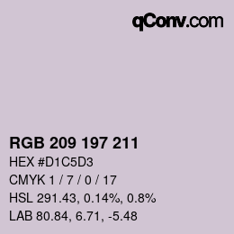 颜色代码: RGB 209 197 211 | qconv.com