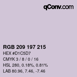 Color code: RGB 209 197 215 | qconv.com