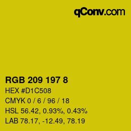 カラーコード: RGB 209 197 8 | qconv.com