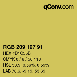 Color code: RGB 209 197 91 | qconv.com