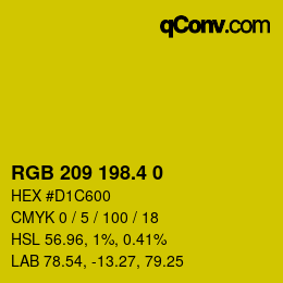 カラーコード: RGB 209 198.4 0 | qconv.com