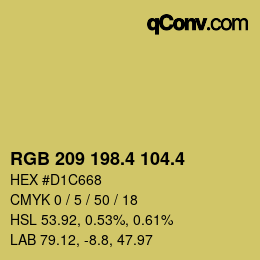 カラーコード: RGB 209 198.4 104.4 | qconv.com