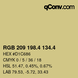 カラーコード: RGB 209 198.4 134.4 | qconv.com