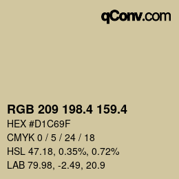 カラーコード: RGB 209 198.4 159.4 | qconv.com