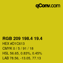 カラーコード: RGB 209 198.4 19.4 | qconv.com