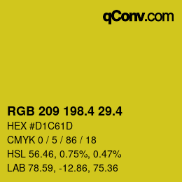カラーコード: RGB 209 198.4 29.4 | qconv.com