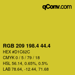 カラーコード: RGB 209 198.4 44.4 | qconv.com