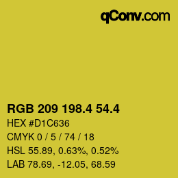 カラーコード: RGB 209 198.4 54.4 | qconv.com