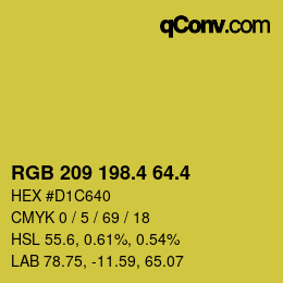 カラーコード: RGB 209 198.4 64.4 | qconv.com