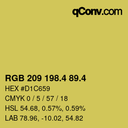カラーコード: RGB 209 198.4 89.4 | qconv.com