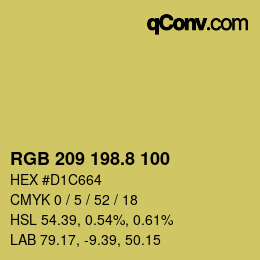 カラーコード: RGB 209 198.8 100 | qconv.com